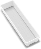 madesmart Premium Long Storage Bin, Multipurpose Organizer for Kitchen, Bathroom & Office, Organizer for Cutlery, Peeling Tools, Spatulas, Non Slip, Soft Grip Lining, Durable, White