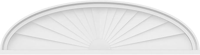 44" W x 12" H x 2" P Elliptical Sunburst Architectural Grade PVC Pediment