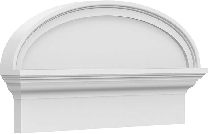 24" W x 12-7/8"H x 2-3/4"P Elliptical Smooth Architectural Grade PVC Combination Pediment