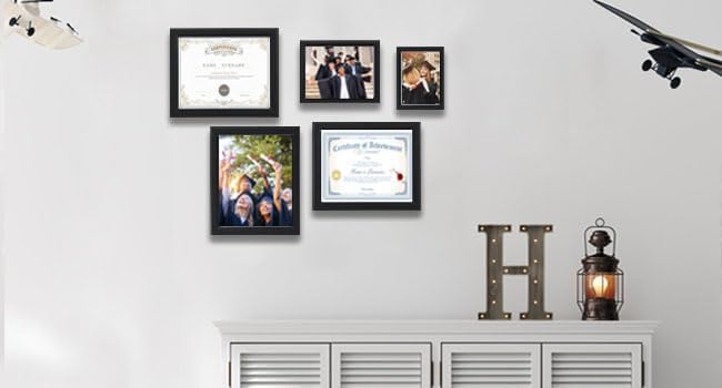 5x5 wood Picture Frame Set of 3, Made of Real Glass for 5x5 Black Frames, Wall and Tabletop Display Thin Border Photo Frame for Home Décor Gallery Family Wedding Memorial Pic Frame Gift