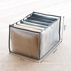 Generic Wardrobe Clothes Organizer, 7 Grids Washable Foldable Mesh Separation Box, Drawer Organizer