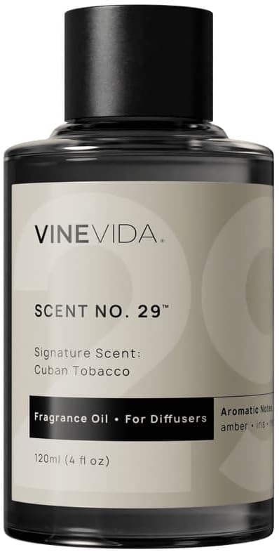 VINEVIDA [4 Fl Oz] Cuban Tobacco Fragrance Oil for Cold Air Diffusers, Essential Oils for Diffuser Oil Refill & Air Freshener Room Spray