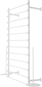 12-Tier Wall Mounted Scarf Rack, Scarf Display Rack, Towels Storage Hanger, Commercial Hijab Scarf Holder Organizer Space Saving for Retail Stores, Boutiques, Home (White, 31.5in Width)