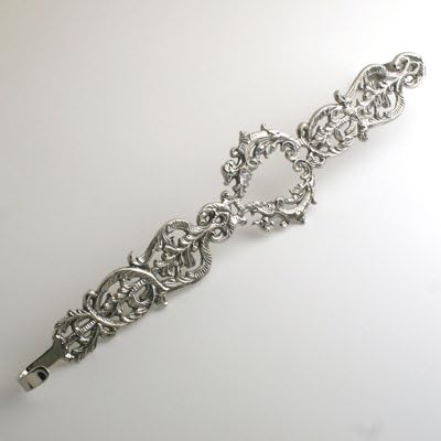 Nickel 15" H Victorian Heart Wreath Hanger. - Set of 2