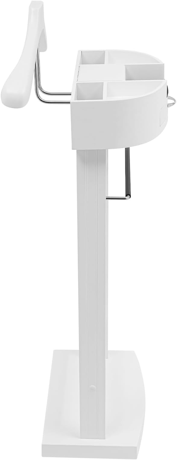 Suit Valet Stand, Standing Wooden Clothes Stand, Clothes Organizer Hanger Rack for Suit Coat Jacket Shirt for Home Bedroom Entryway Hotel Boutique, 66lbs Load Capacity(White)