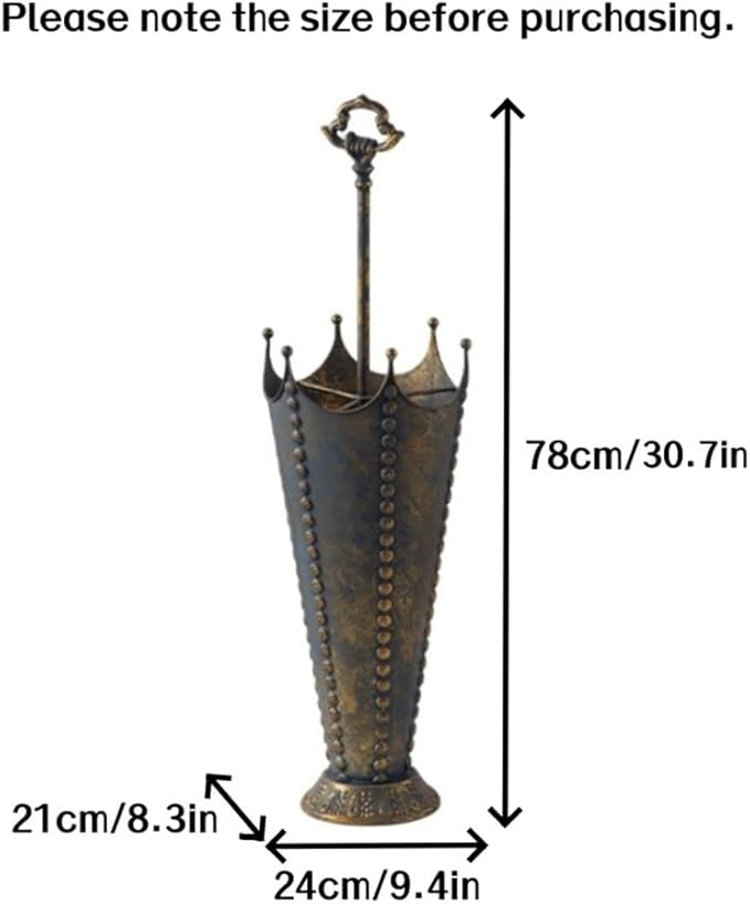 Vintage Metal Umbrella Holder, Creative Umbrella Shape Home Decor, Retro Freestanding Cane Holder, Multifunctional Umbrella Stand for Home or Commercial