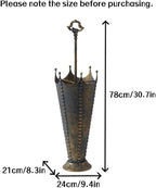 Vintage Metal Umbrella Holder, Creative Umbrella Shape Home Decor, Retro Freestanding Cane Holder, Multifunctional Umbrella Stand for Home or Commercial