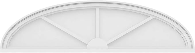 48" W x 13" H x 2" P Elliptical 3 Spoke Architectural Grade PVC Pediment