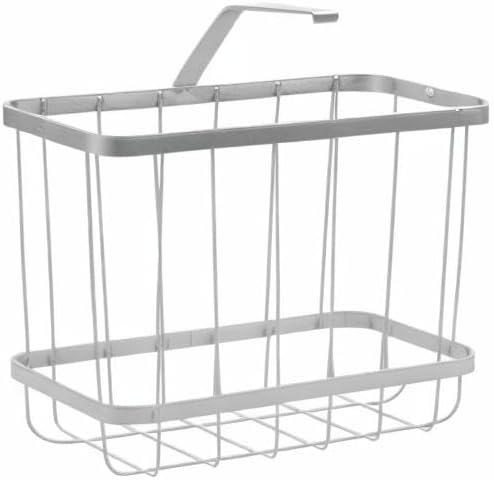 YBM HOME Over-The-Tank Toilet Magazine Holder and Newspaper Organizer Bin, Metal Standing Rack for Magazines, Books, Newspapers, Tablets in Bathroom, Family Room, Office, Den - Chrome Plated 2219