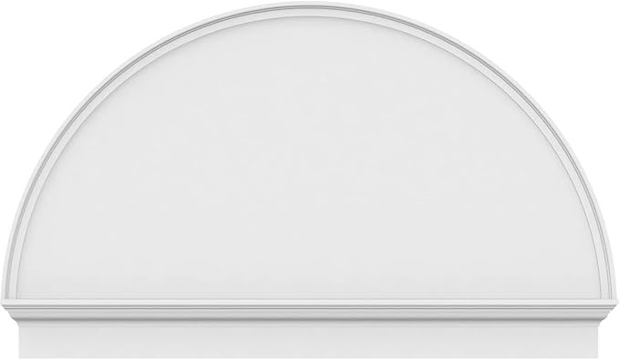 58"W x 35-3/4"H x 2-3/4"P Half Round Smooth Architectural Grade PVC Combination Pediment
