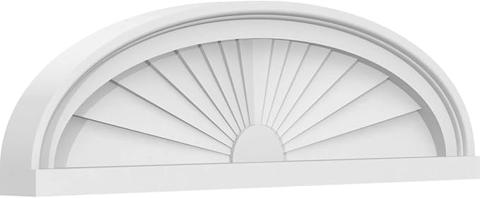 26" W x 7-1/2"H x 2" P Elliptical Sunburst Architectural Grade PVC Pediment