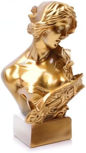 LCCCK 6" H Gold Aphrodite Statue Sculpture, Resin Greek Mythology Bust Statue, for Coquette Room Decor, Dark Academia Room Decor, Bookshelves, Shelves, Partition, Coffee Table Centerpiece