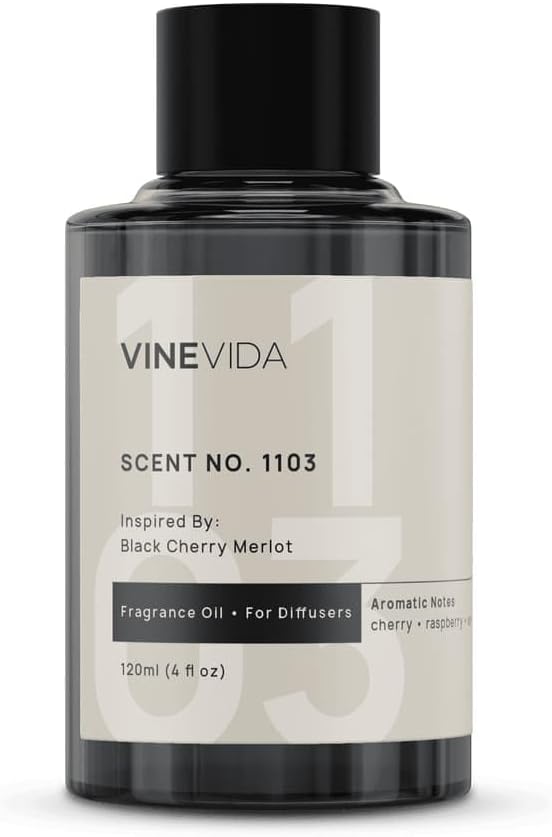 VINEVIDA [4 Fl Oz] Scent NO. 1103 Fragrance Oil for Cold Air Diffusers, Aromatic Notes of Cherry Raspberry Vanila, Essential Oils for Diffuser Oil Refill & Air Freshener Room Spray