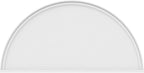52"W x 26"H x 2"P Half Round Smooth Architectural Grade PVC Pediment