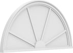 Ekena Millwork 42"W x 21"H x 2"P Half Round 4 Spoke Architectural Grade PVC Pediment