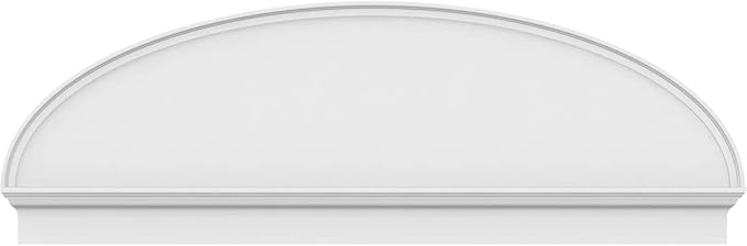 74" W x 25-3/8"H x 2-3/4"P Elliptical Smooth Architectural Grade PVC Combination Pediment