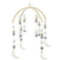 WAYUTO Neutral Handmade Felt Ball Ceiling Mobile - Gray Moon