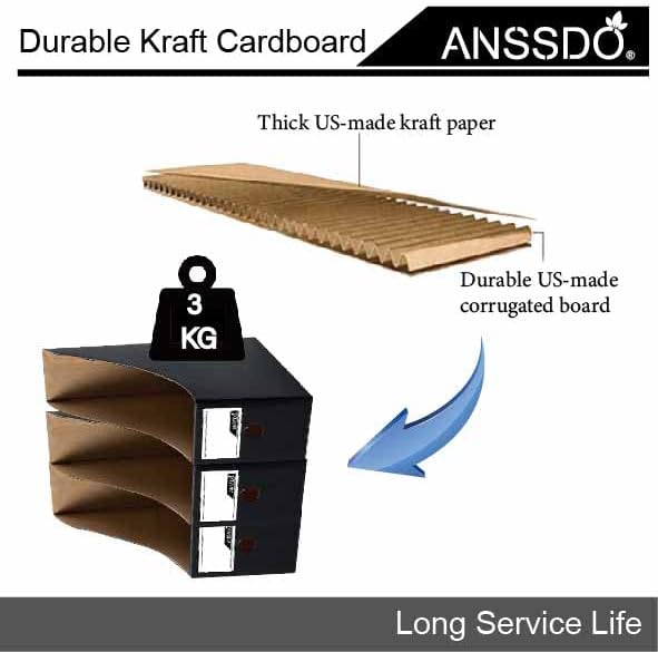 ANSSDO 24 Pack Black Cardboard Magazine Holder Premium Magazine File Holder Magazine Organizer, Magazine Storage Box, Large Volume Magazine File Organizer as Book Bins or Folder Holder for Desk