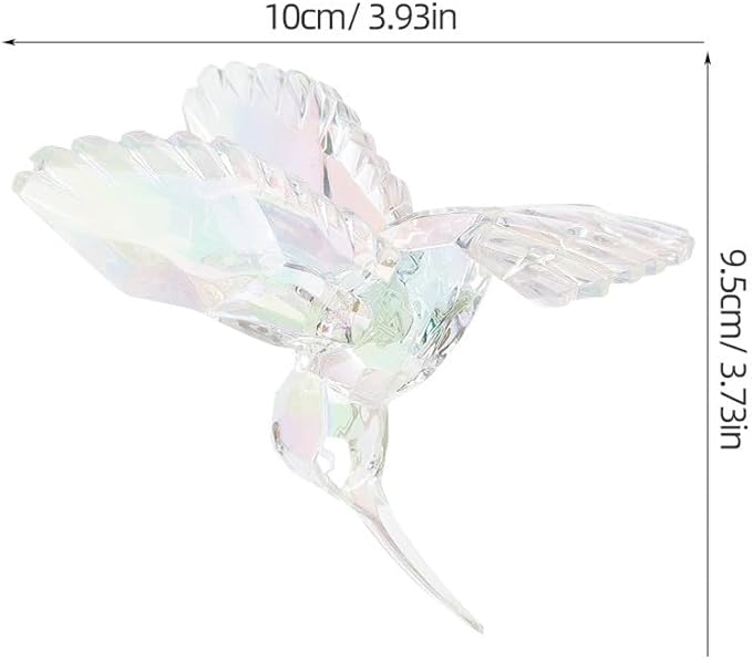 Milisten Iridescent Hummingbird Ornament Set of 3 Acrylic Hanging Pendants 3.93X3.74X2.75 Inch Decorative Bird Home Garden Wall Ceiling Decor
