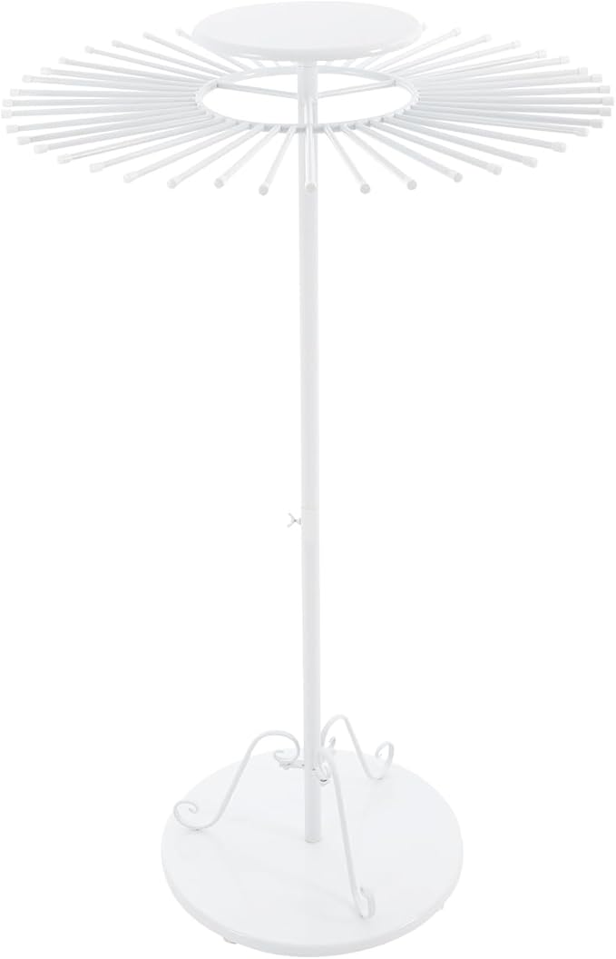 Scarf Display Stand, Commercial Hijab Organizer with 45 Rods, 360°Rotation Scarf Holder Display Rack Organizer for Boutique Retail Store, Apartment, Home Use (White, 31.5'')