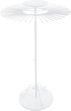 Scarf Display Stand, Commercial Hijab Organizer with 45 Rods, 360°Rotation Scarf Holder Display Rack Organizer for Boutique Retail Store, Apartment, Home Use (White, 31.5'')