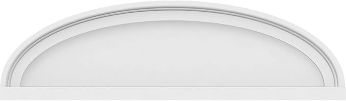 Ekena Millwork 50"W x 13-1/2"H x 2"P Elliptical Smooth Architectural Grade PVC Pediment