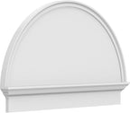 40"W x 26-3/4"H x 2-3/4"P Half Round Smooth Architectural Grade PVC Combination Pediment