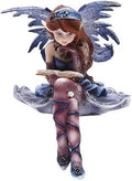 4 Inch Purple Fairy Sitting and Reading a Book Statue Figurine