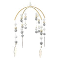 WAYUTO Neutral Handmade Felt Ball Ceiling Mobile - Gray Leaf