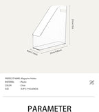 Magazine Holder, Clear Plastic Vertical File Magazine Organizer, Desktop File Magazine Book Storage Shelf for Office Desk (2PCS), 10.6x9.8x3.1 Inch