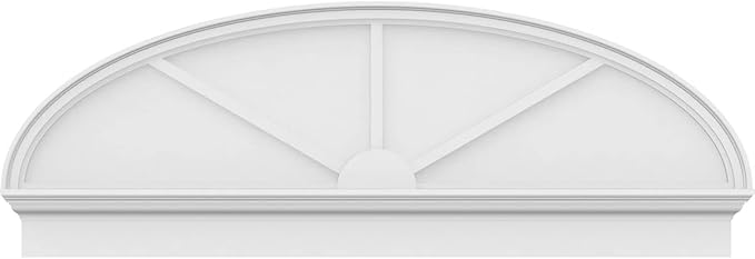 62" W x 22-3/8"H x 2-3/4"P Elliptical 3 Spoke Architectural Grade PVC Combination Pediment