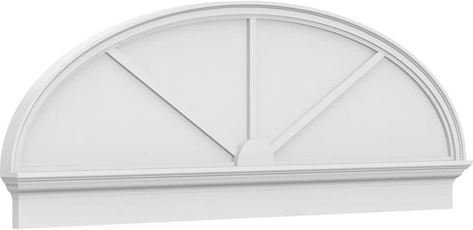 72" W x 24-7/8"H x 2-3/4"P Elliptical 3 Spoke Architectural Grade PVC Combination Pediment