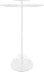 Scarf Display Stand 45-Arm Scarf Holder Organizer Freestanding Scarf Hanger 360° Rotating Rack for Home and Clothing Store (White, 45 Rods)