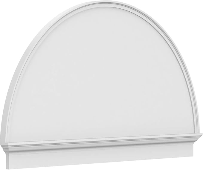 64"W x 38-3/4"H x 2-3/4"P Half Round Smooth Architectural Grade PVC Combination Pediment