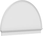 64"W x 38-3/4"H x 2-3/4"P Half Round Smooth Architectural Grade PVC Combination Pediment