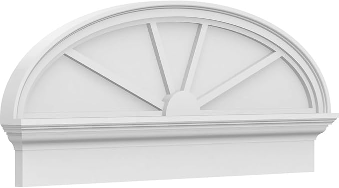 40" W x 16-7/8"H x 2-3/4"P Elliptical 4 Spoke Architectural Grade PVC Combination Pediment