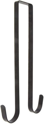 Norgail 15 Inches Metal Double Wreath Hanger Over The Door Large Double Door Wreath Hook for Christmas Wreath Front Door Hanger - Holds 2 Wreaths with 2 Sided Hanger Sturdy Black