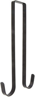 Norgail 12 Inch Double Sided Wreath Hanger - Over The Door Metal Hook for Christmas - Holds 2 Wreaths - Premium Sturdy Black Metal
