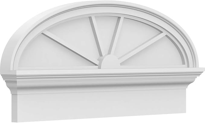 30" W x 14-3/8"H x 2-3/4"P Elliptical 4 Spoke Architectural Grade PVC Combination Pediment