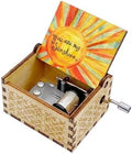 Dream Loom You are My Sunshine Music Box, Laser Engraved Vintage Wooden Hand Crank Musical Box Gifts for Birthday/Christmas/Anniversary/Wedding/Valentine/Mother’s Day