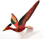 WitnyStore 24" Red Crested Wooden Flying Bird Mobile Kinetic Hanging Sculpture for Adult Collectors Handcrafted Room Decoration Display Art Dynamic Overhead Ornament