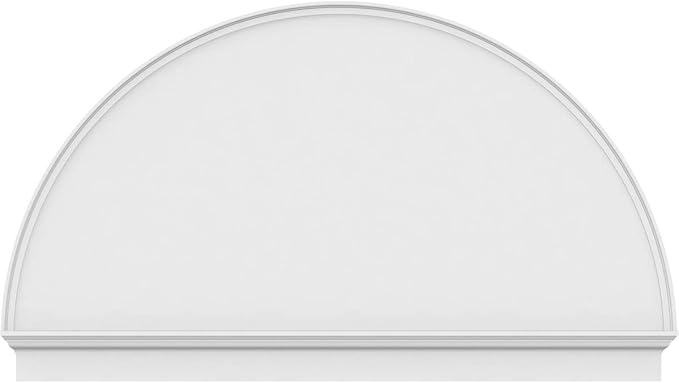 76"W x 44-3/4"H x 2-3/4"P Half Round Smooth Architectural Grade PVC Combination Pediment