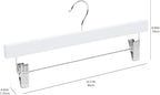 Amazon Basics Durable Wooden Pants and Skirt Hangers with Clips,Closet Organizer,White,(Pack of 60)
