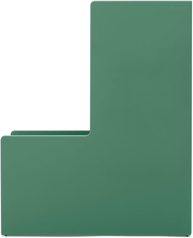 Poppin Magazine Holder - Durable Hard Plastic Magazine and File Organizer, Lacquer-Like Finish, Desk Organizer, Multiple Colors Available (Sage)