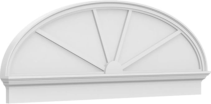 66" W x 23-3/8"H x 2-3/4"P Elliptical 4 Spoke Architectural Grade PVC Combination Pediment