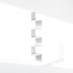 Furinno Rossi 5-Tier Floating Corner Shelf for Wall, Corner Zigzag Shelf Wall Mounted, Radial Wall Mount Shelves, for Home Office, Living Room, Bedroom, Bathroom, White