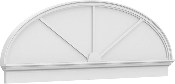 78" W x 26-3/8"H x 2-3/4"P Elliptical 3 Spoke Architectural Grade PVC Combination Pediment