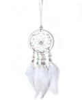Dream Catchers for Cars Rear View Mirror, Small White Feather Dream Catcher Wall Hanging Decorations Car Charm Ornament