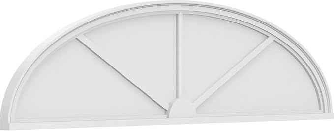 72" W x 19" H x 2" P Elliptical 3 Spoke Architectural Grade PVC Pediment
