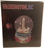 Cherry Blossom Themed Washington Monument, Jefferson Memorial, White House & U.S. Capitol Decorative Snow Globe - DC Souvenirs (Large)